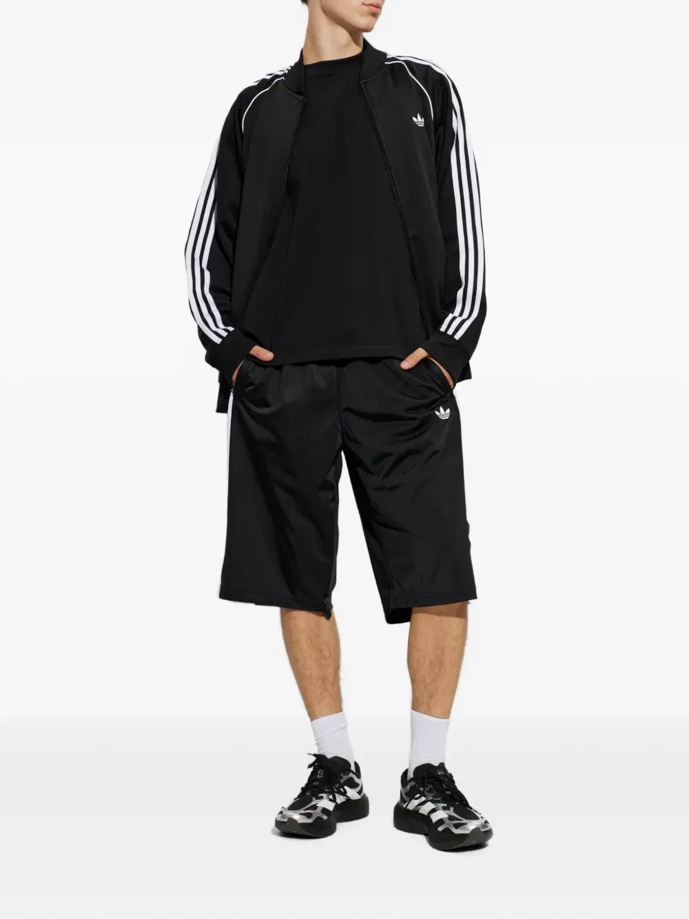 Свитшот с вышитым логотипом Adidas, черный — фото 2