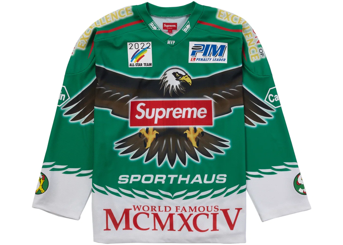 Мужская джерси с принтом Supreme Eagle Moto Jersey, Green