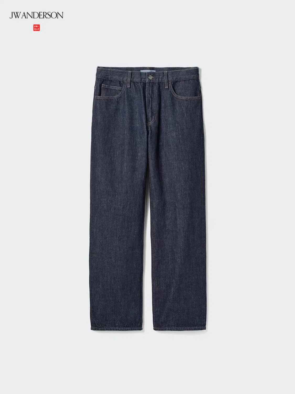 Джинсы прямые джинсы для мужчин Uniqlo, темно-синий