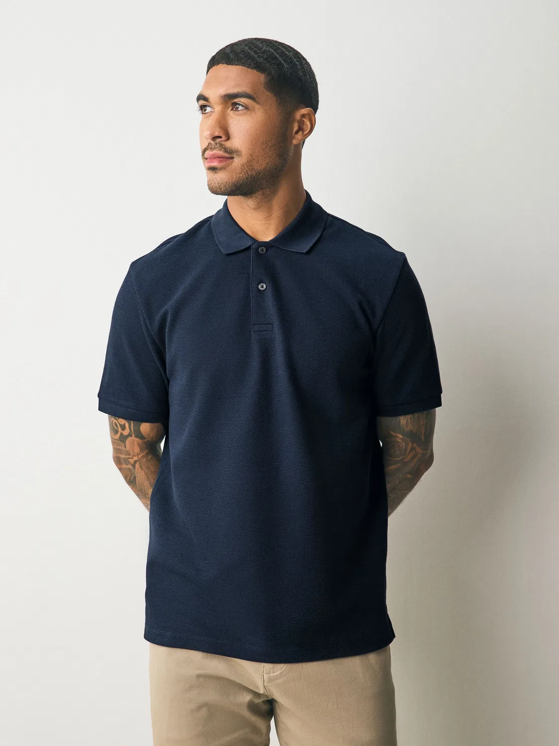 Поло, текстурированная, Regular Fit Next, Navy Blue — фото 4
