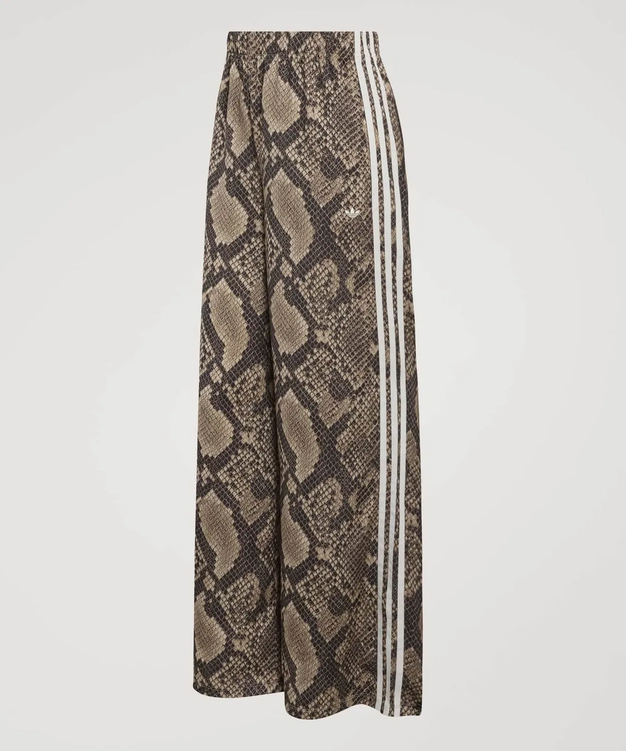 Женские спортивные брюки свободного кроя с принтом Satin Snake Print Wide Leg Track Pants Adidas, Beige — фото 3