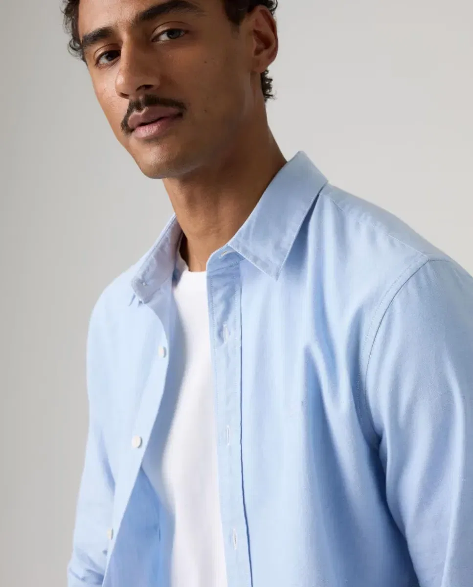 Мужская рубашка с длинным рукавом Slim Fit Levi's, Azul Claro — фото 3