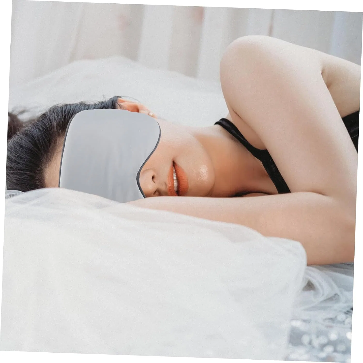 Маска для сна Silky Sleep Mask, VICASKY, двойная, розовая — фото 4