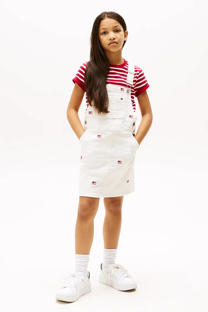 

Хлопковое платье дети Tommy Hilfiger, белый