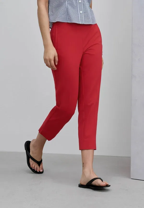 Брюки из вискозы Regular fit capri trousers Next, red, красный — фото 3