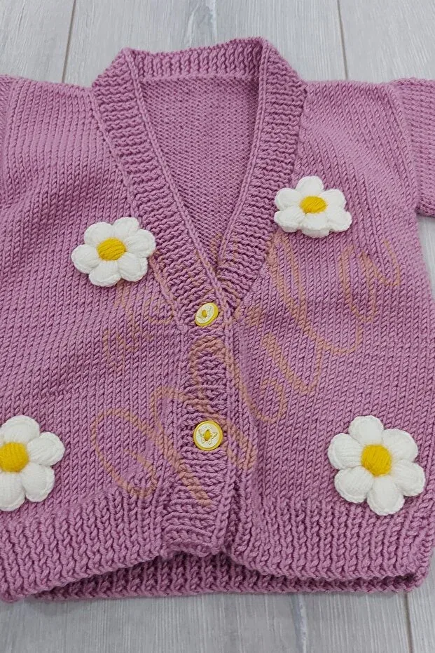 Детский кардиган с принтом Daisy Atölye Milla, Purple