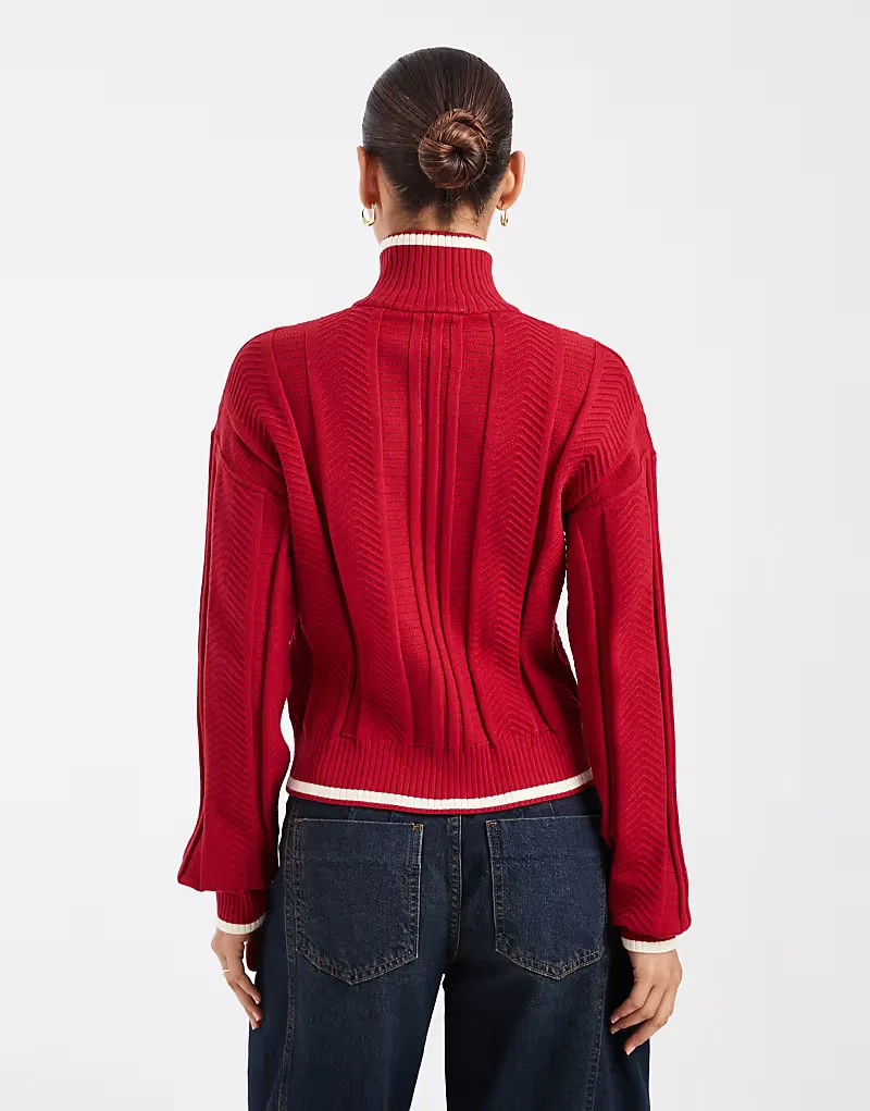 Спортивная куртка Adidas Originals Firebird из ажурной вязки, красный — фото 4