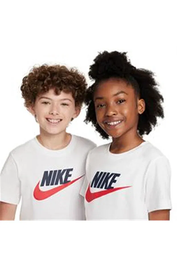 Детская футболка с принтом K Nsw Tee Futura Hbr Nike, White — фото 4