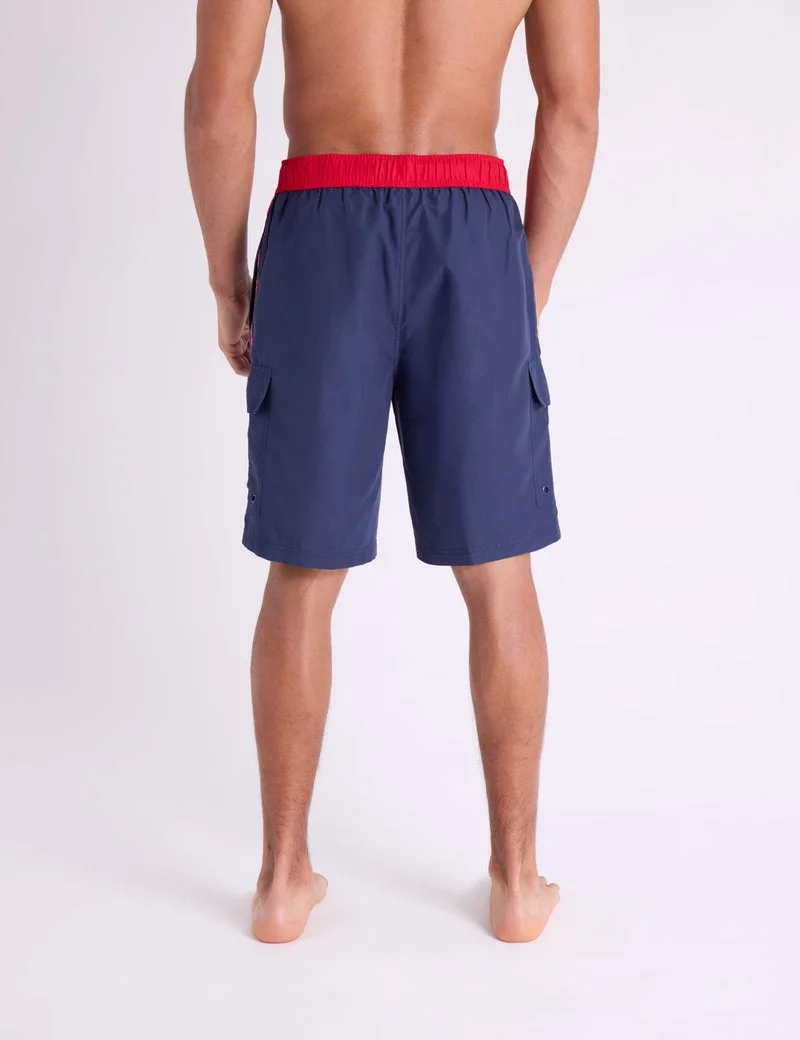 Мужские шорты для плавания U.S. Polo Assn. 10" USPA Side Tape Cargo, темно-синий — фото 2