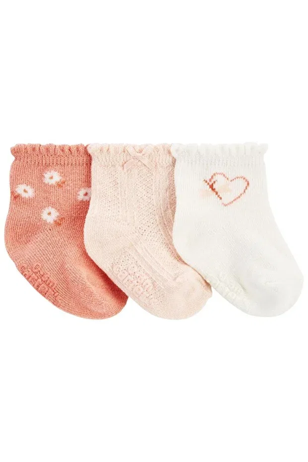 Детские носки для девочек хлопковые 3-предметный набор Carter'S, Multicolor