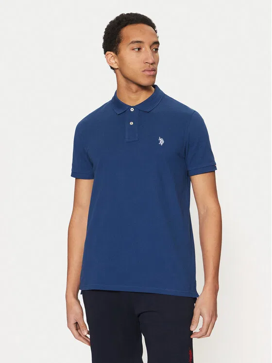 Поло regular fit U.S. Polo Assn., темно-синий