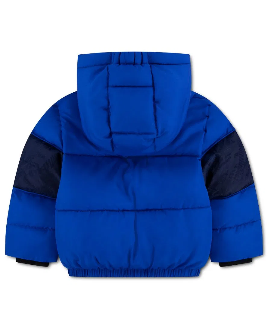 Детская куртка-пуховик с капюшоном Jacquard Logo Mixed Media Puffer Jacket Nike, Game Royal — фото 2