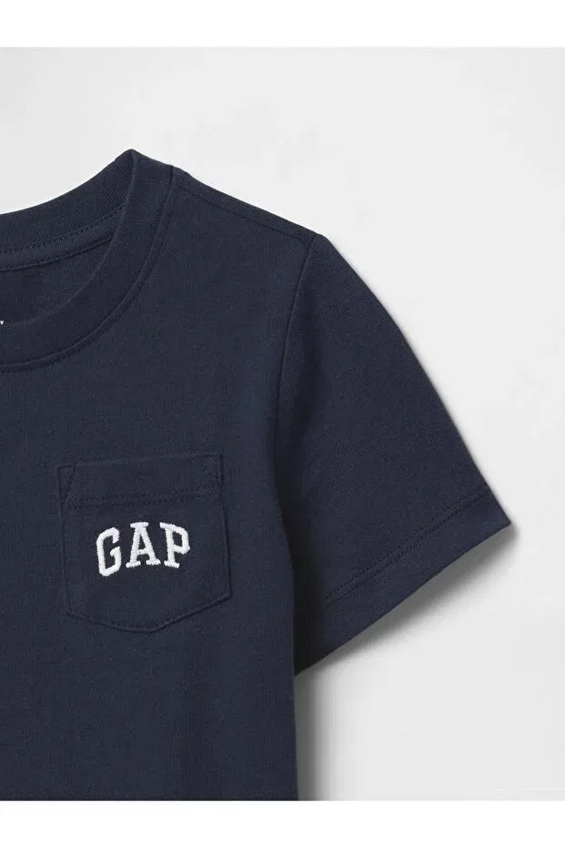 Детская футболка с коротким рукавом с принтом Gap, Navy Blue-003 — фото 2
