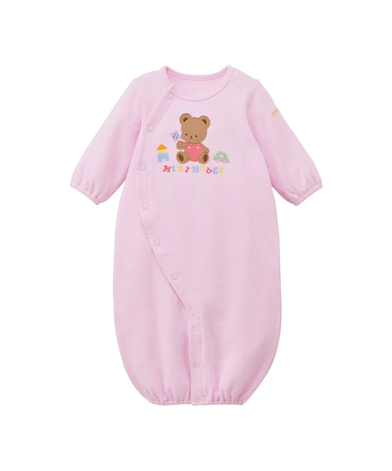 Детский комбинезон-боди с длинным рукавомMIKI HOUSE Bear, Лавандовый
