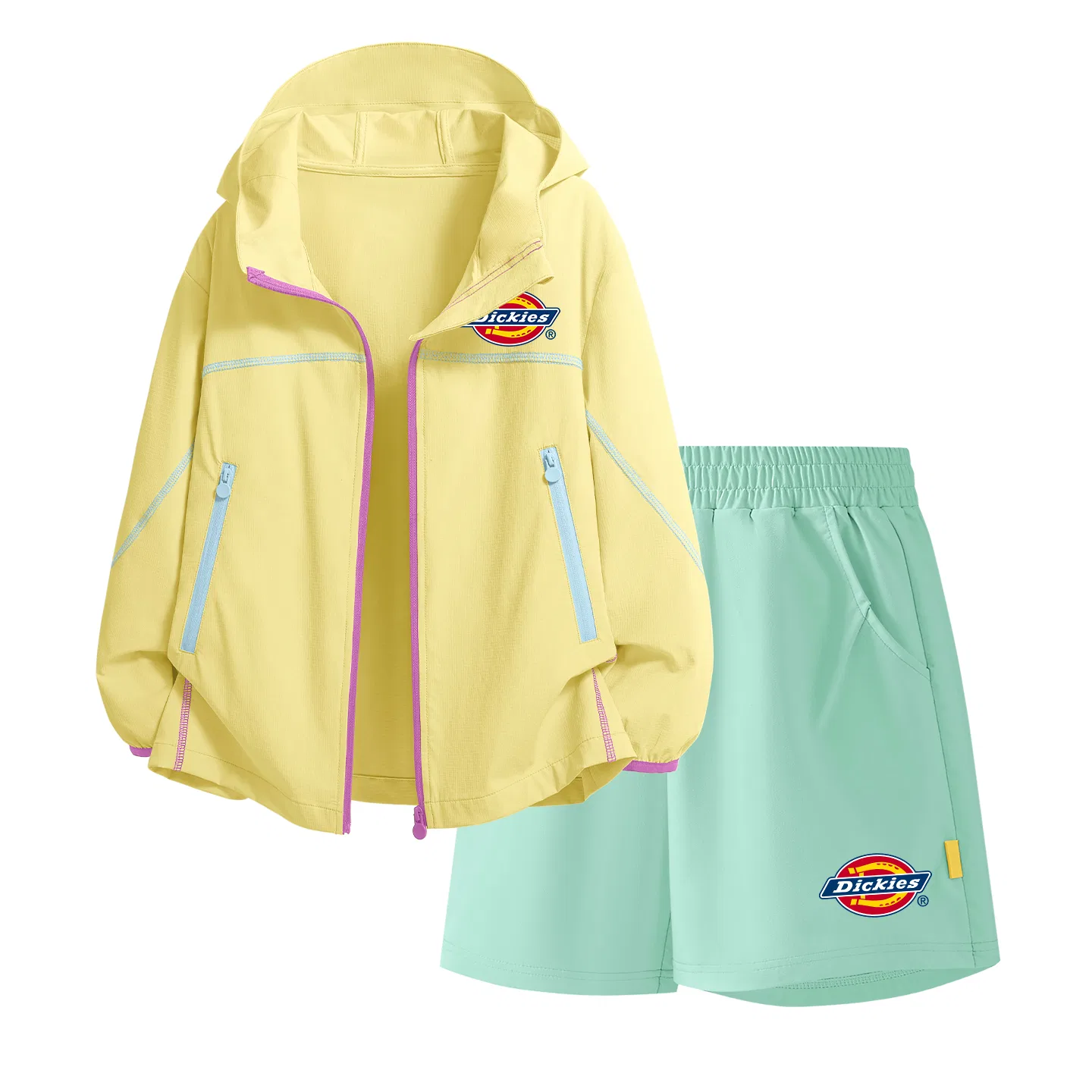 Детский комплект из 2 предметов с принтом Dickies, Yellow/Sweet Pear Green