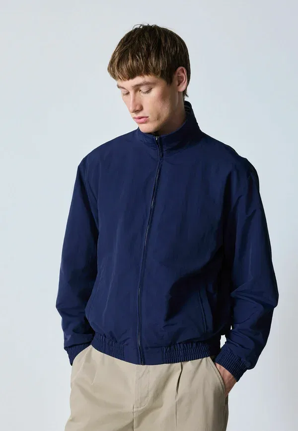 Куртка с высоким воротником Regular Fit Funnel Neck Zip Through Jacket Next, темно-синий