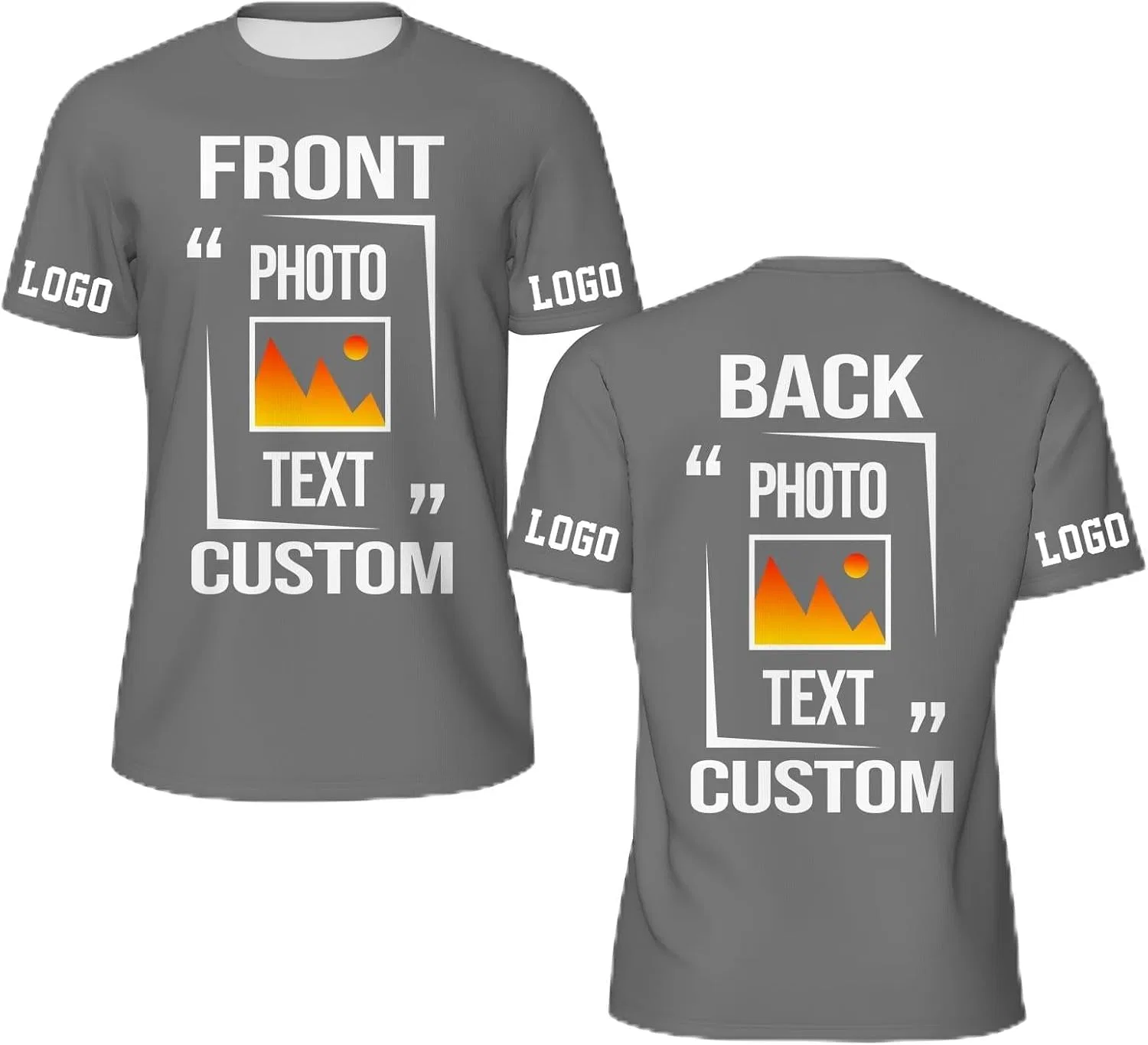 Футболка Regular Fit с принтом, Custom, Grey