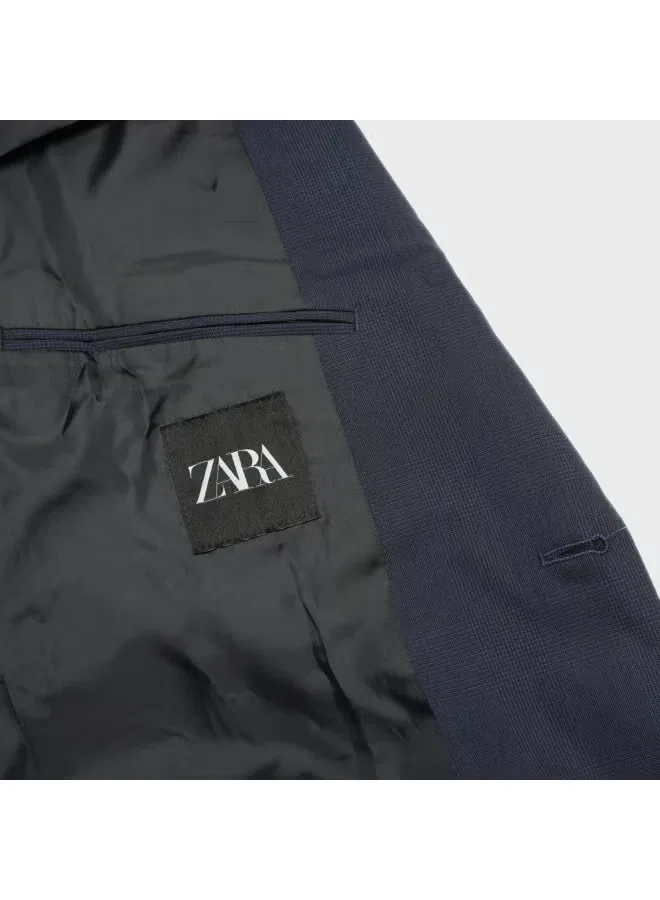 Костюм в клетку деловой Zara, темно-синий — фото 4