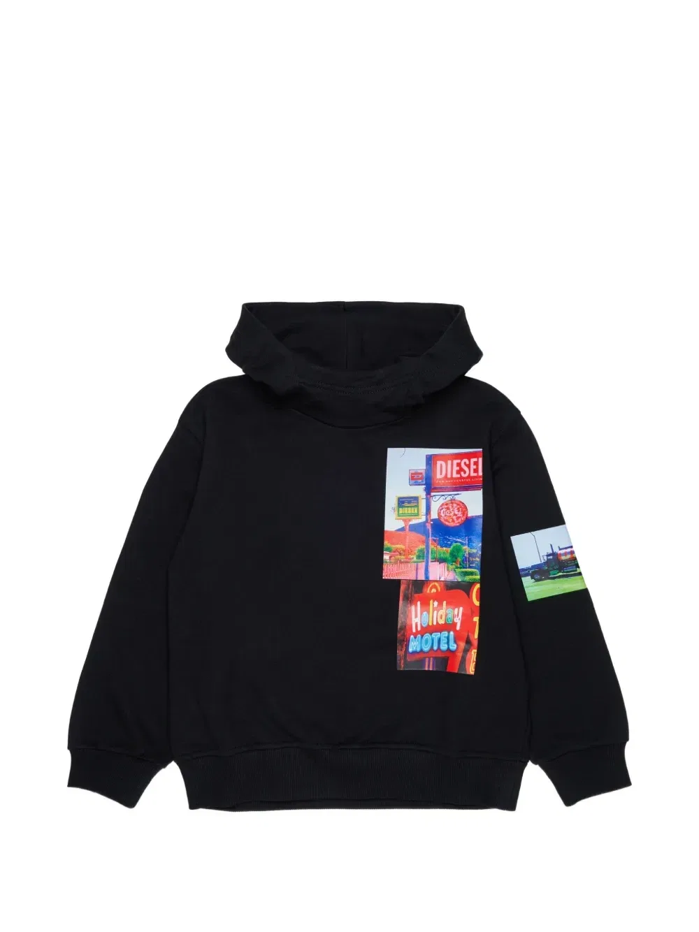 Худи с фотопринтом Diesel Kids, черный