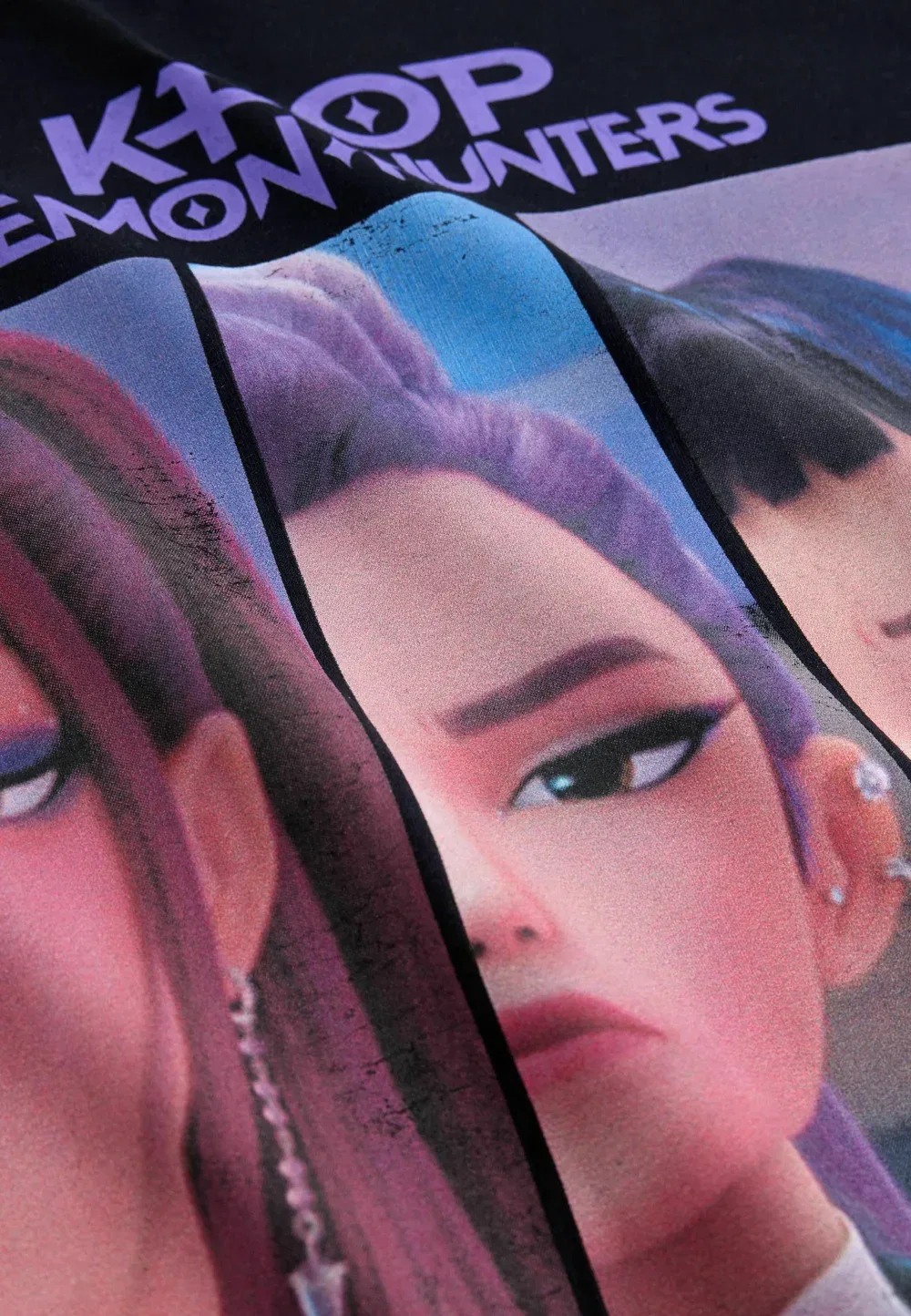 Футболка стандартного кроя с графическим принтом K-pop «Охотники на демонов» Next, Black — фото 2