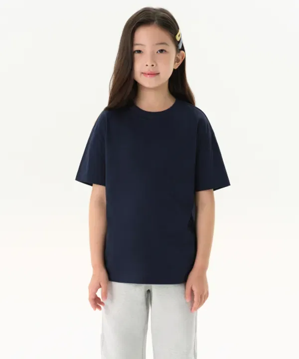 Футболка с круглым вырезом, свободная, Musinsa Standard Kids, Navy