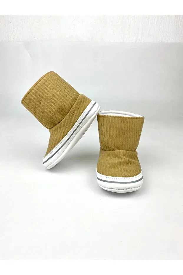 Детские пинетки-сапожки с принтом Baby panduf booties Bebekyol, Hardal