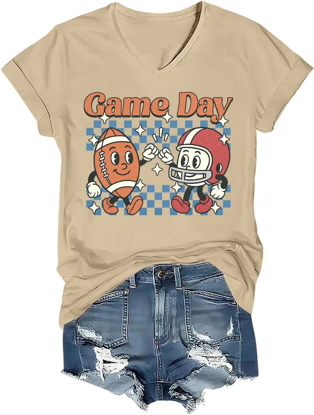 Женская футболка с принтом Game Day Shirt, хаки