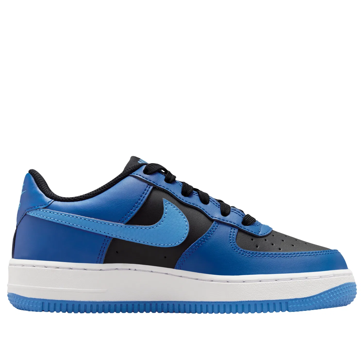 Детские кроссовки с синтетическим верхом Air Force 1 Low 'Black Court Blue' Nike, Black/Court Blue/White/Dutch Blue — фото 2