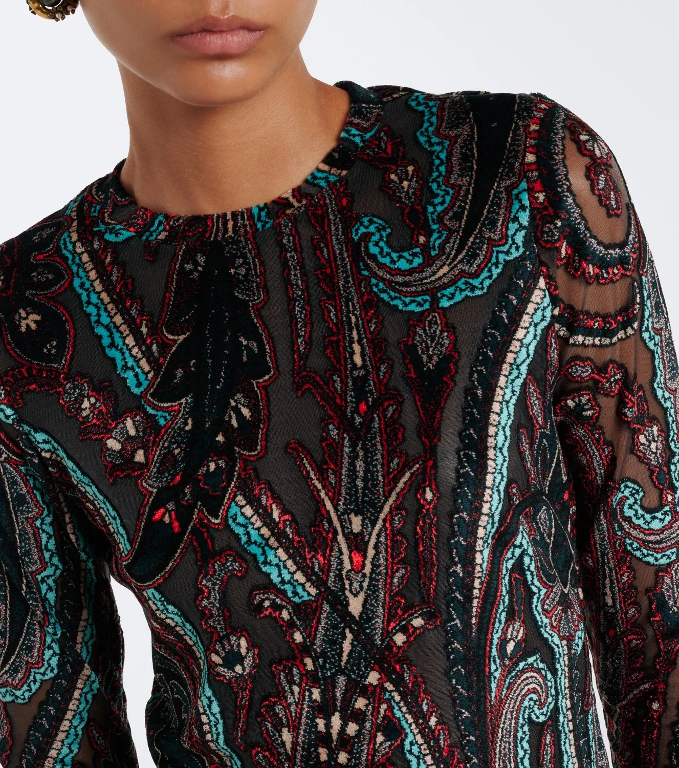 Топ с пейсли Etro, фиолетовый — фото 3