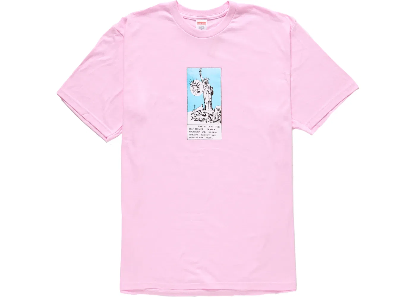 Мужская футболка с принтом Supreme Liberty Tee, Light Pink