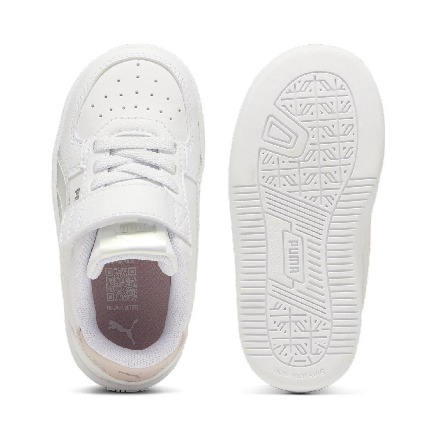 Детские кроссовки для девочек с голографическим принтом Caven 2.0 Holo Puma, Weiss Rosa — фото 4