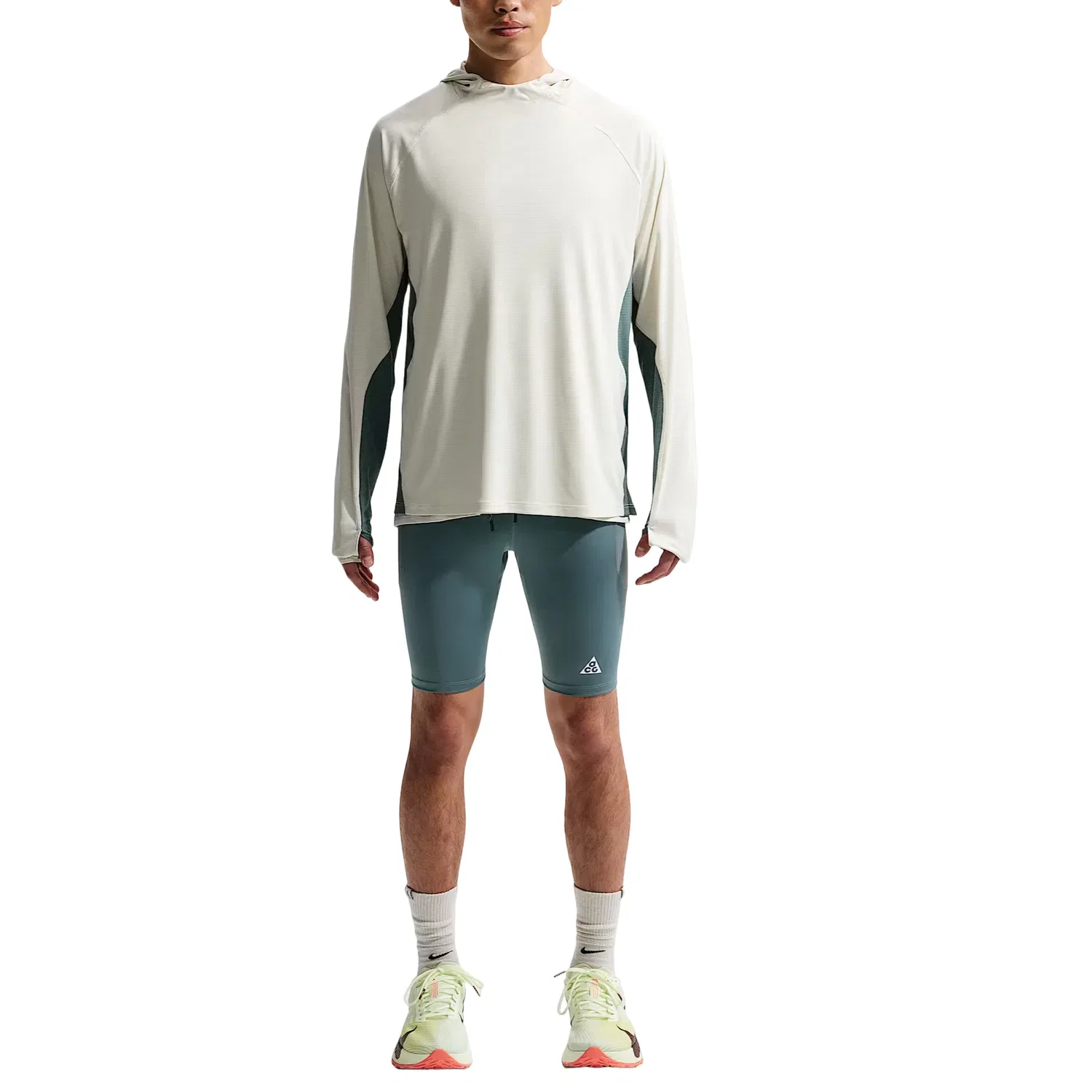 Мужские леггинсы для бега Dri-FIT ADV с принтом Lava Loops Nike, зеленый — фото 2