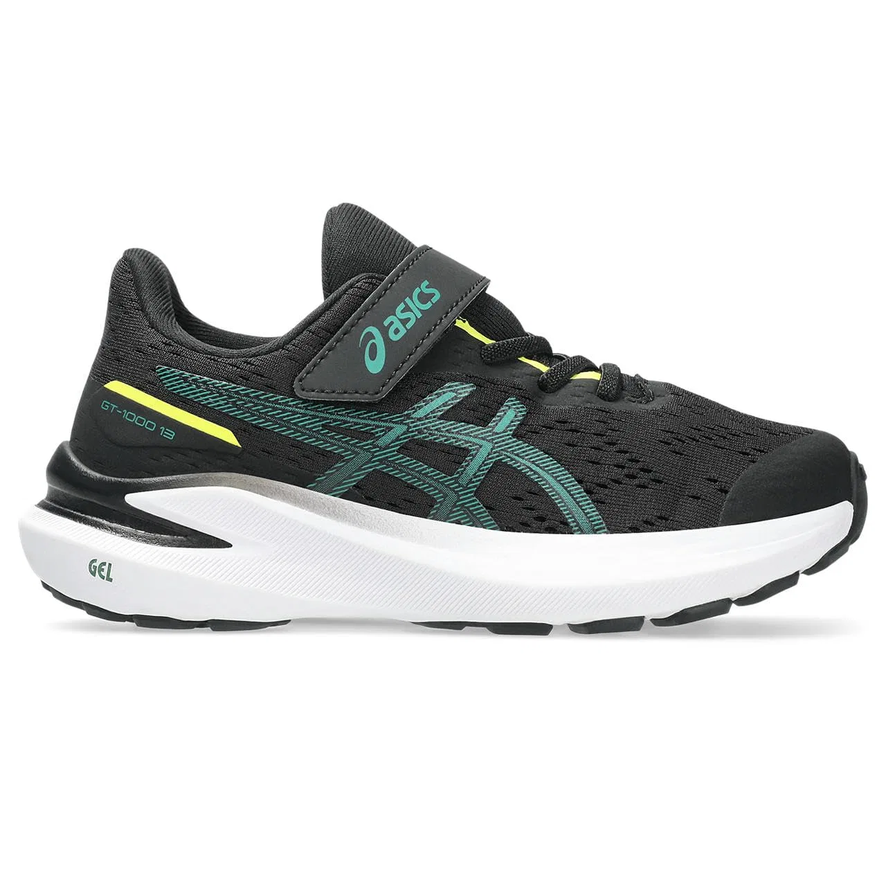 Детские кроссовки для мальчиков с гелевой подушкой GT-1000 13 PS ASICS, Black Jasper Green — фото 3