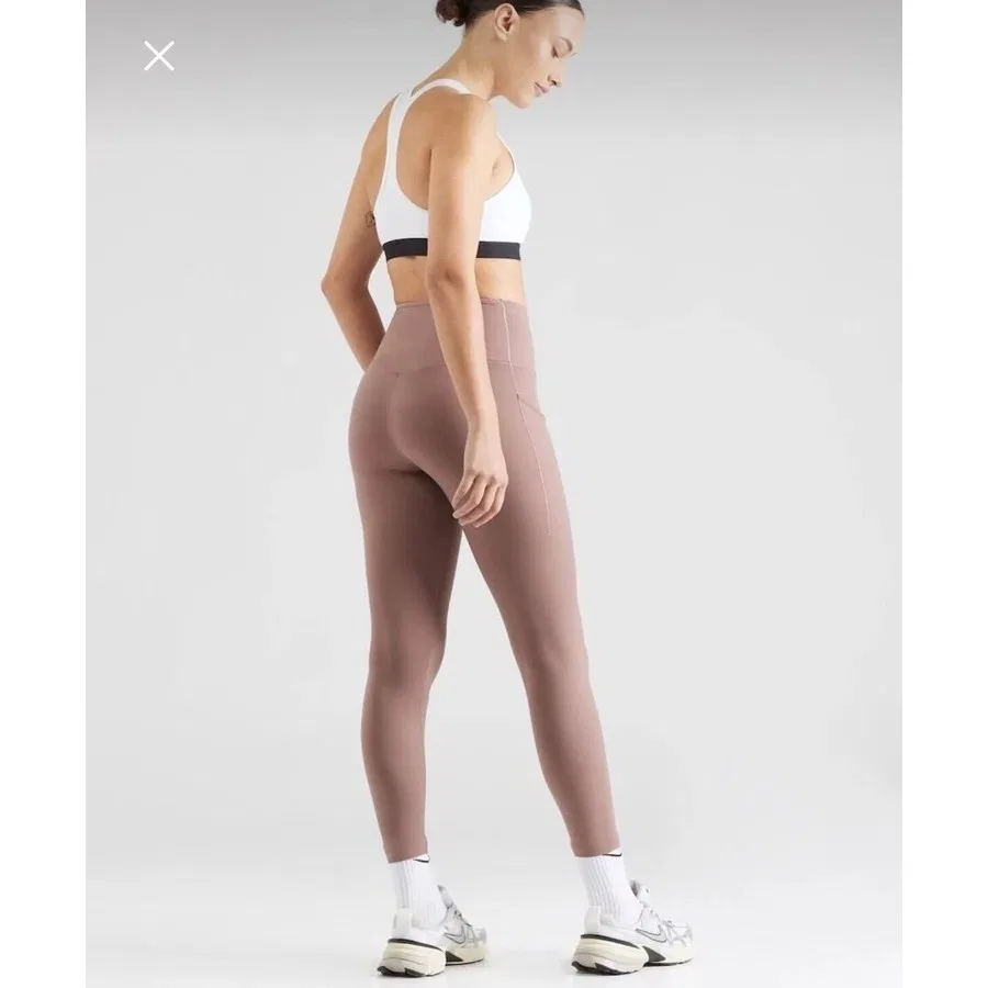Женские леггинсы для тренировок с высокой посадкой и длиной 7/8 Dri-FIT Universa Nike, Коричневый — фото 4