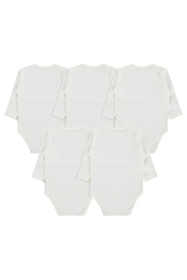 Детское боди с длинным рукавом комплект 5 шт Plain Long Sleeve 5-Pack Civil Baby, White — фото 2