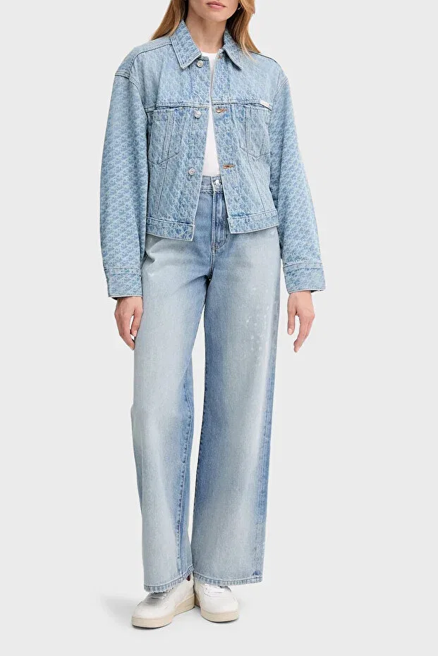 Женские джинсы с широкой штаниной Calvin Klein, Light Blue — фото 2