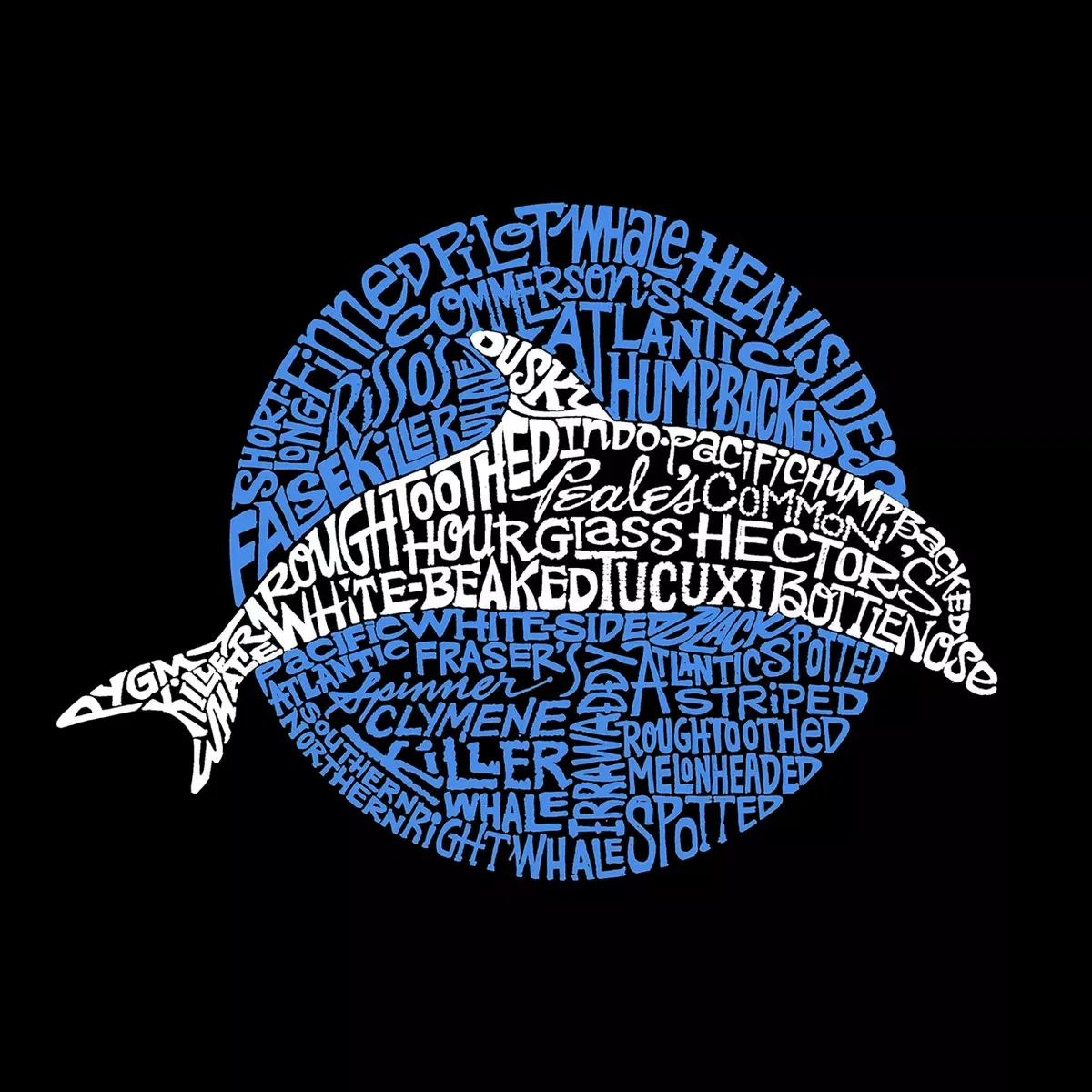 Детский свитшот с принтом Species of Dolphin LA Pop Art, Black — фото 2