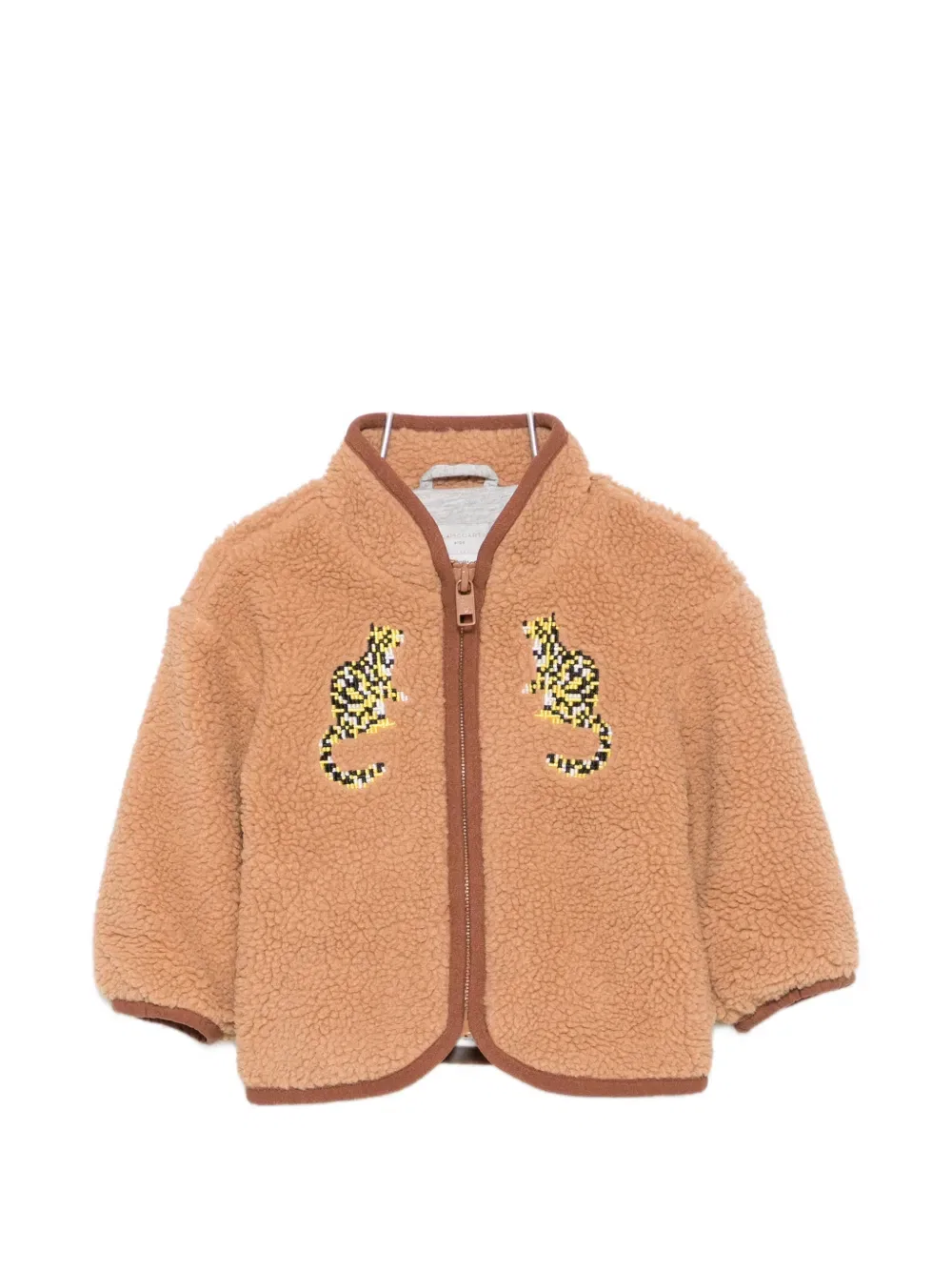 Бомбер с вышивкой Stella McCartney Kids, коричневый