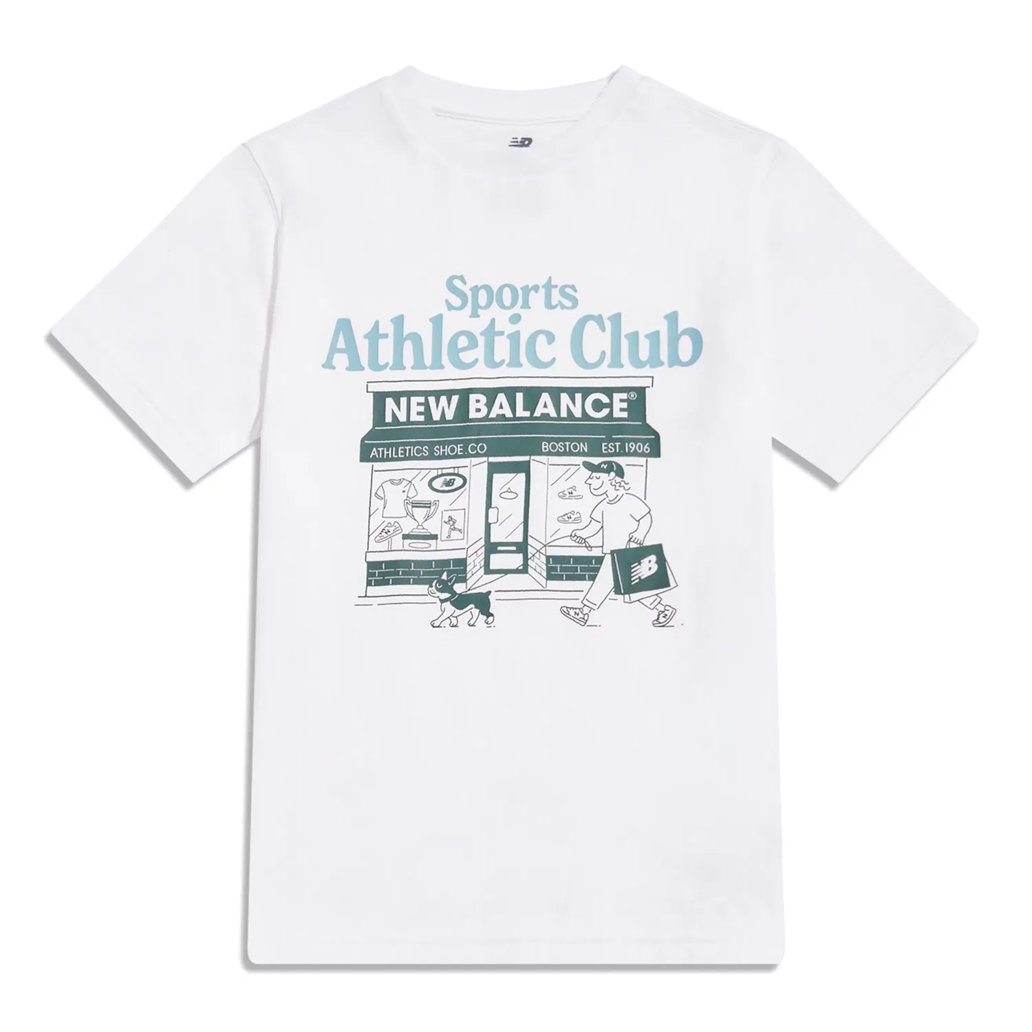 Детская футболка с коротким рукавом с принтом Sports Club Graphic New Balance, Bright White