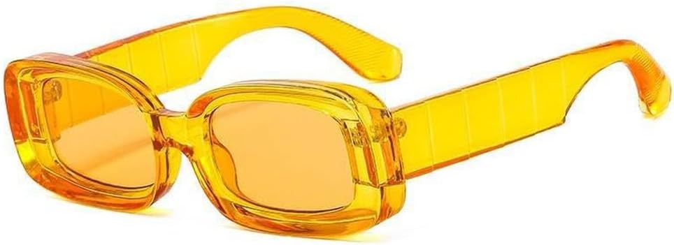 

Маленькие солнцезащитные очки для женщин, мужские солнцезащитные очки для путешествий, прямоугольные солнцезащитные очки в винтажном стиле с защитой от УФ-излучения UV400 TVTBBVV, 6