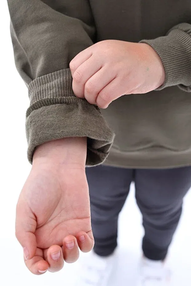 Детский комплект свитшотов с принтом 2-Piece Basic Children's Raised Sweatshirt Zuzunga, Khaki-Brown — фото 4