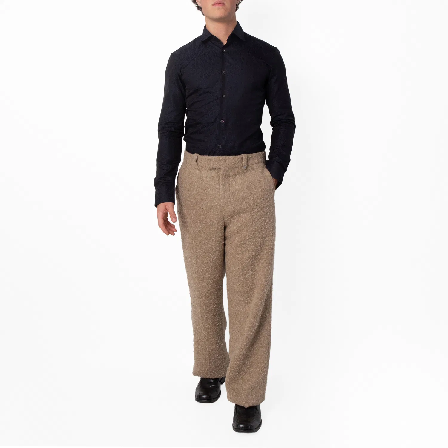 Брюки классические из льна и шерсти Linen Wool Blend Tailored Trousers Burberry, Clay — фото 4