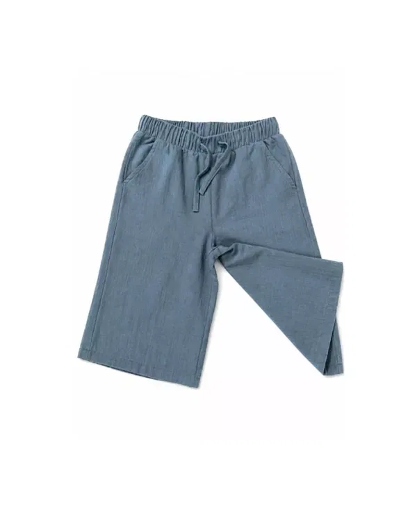 Детские брюки для девочек хлопковые Relaxed Fit Mumzers, синий — фото 2
