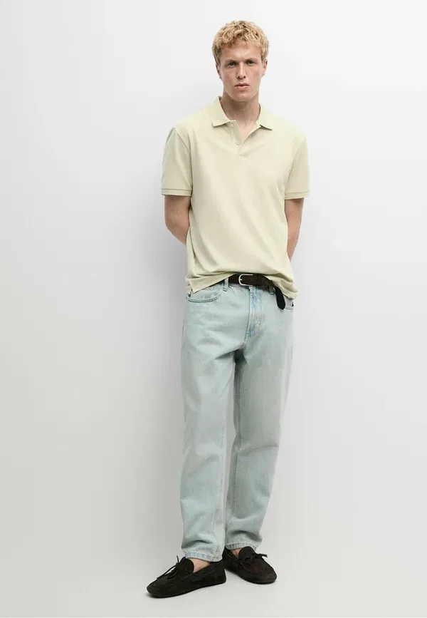 Поло из хлопка Massimo Dutti, Mottled Light Green, светло-зеленый — фото 2
