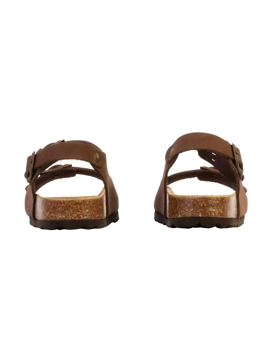 Тапочки The Divine Factory 'Kinder-Lederpantolette Noga Mistraly BS Edge' коричневого цвета — фото 4