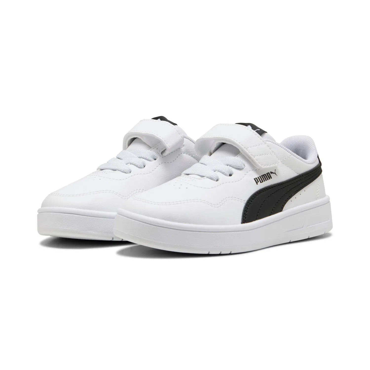 Детские кроссовки с Klettverschluss Court Lally AC PS PUMA, White/Black