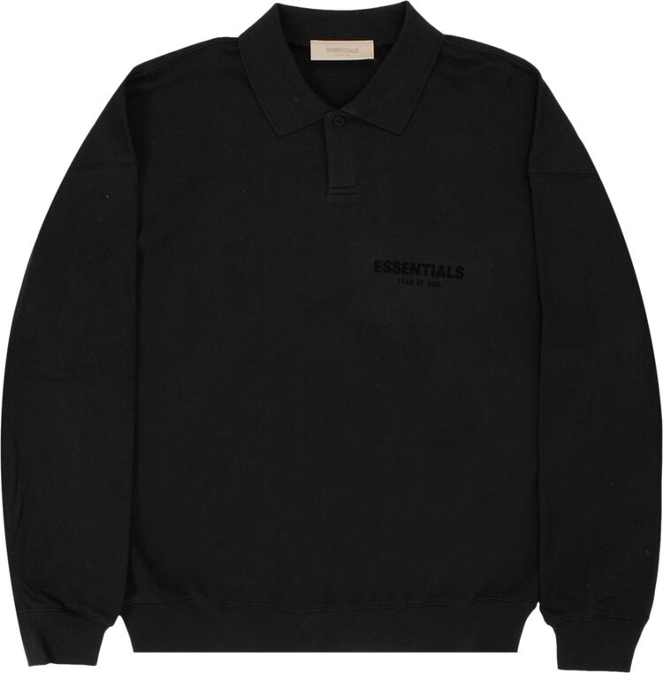 

Лонгслив Fear of God Essentials Long-Sleeve Polo 'Stretch Limo', черный