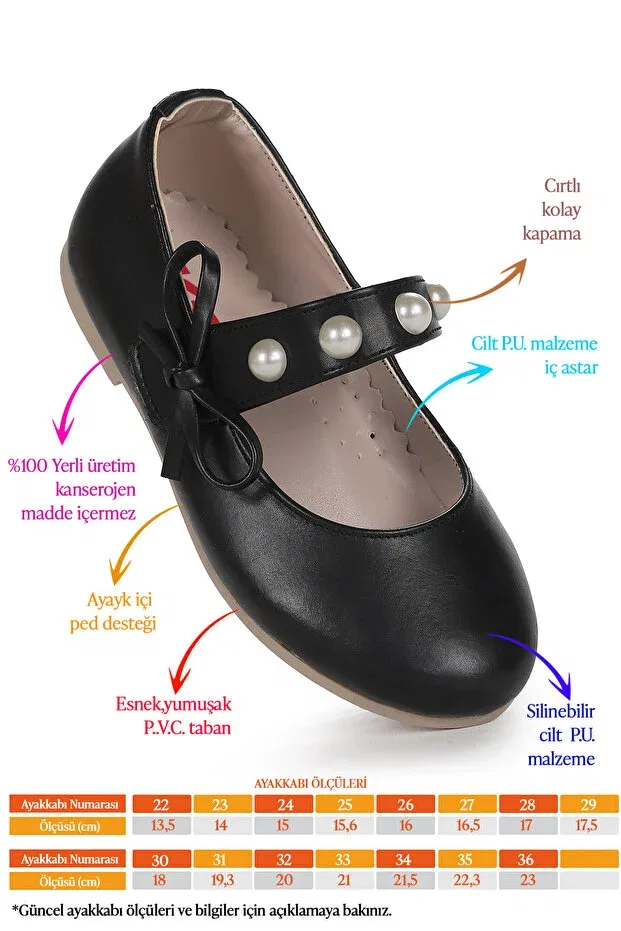 Детские балетки для девочек из искусственной кожи Kiko Kids, Black — фото 2