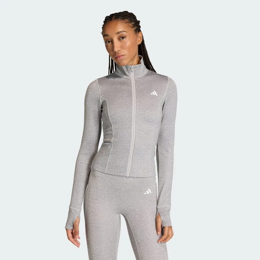 Тренировочная куртка ADIDAS PERFORMANCE серого цвета — фото 2