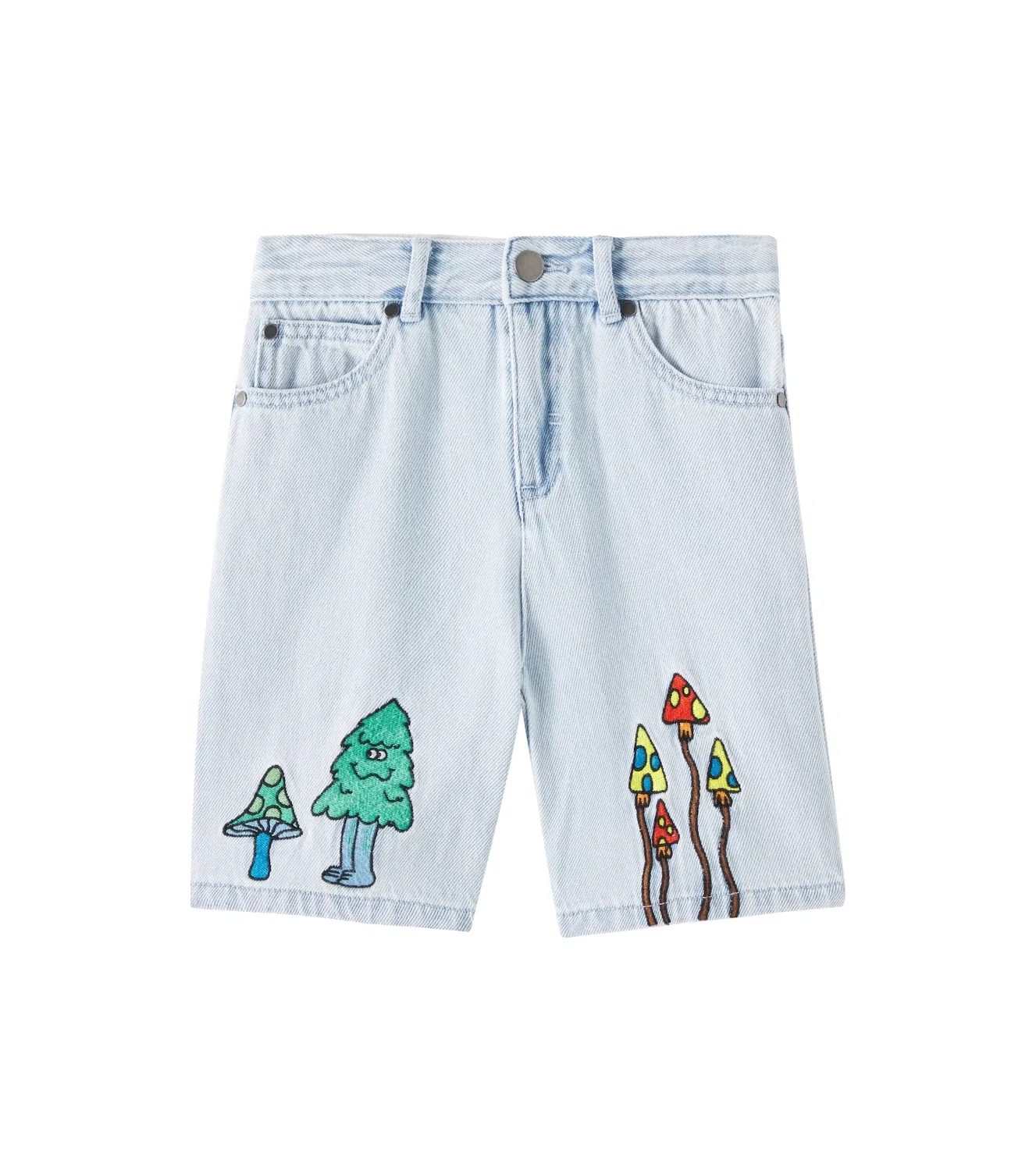 Джинсовые шорты с вышивкой Stella Mccartney Kids, синий